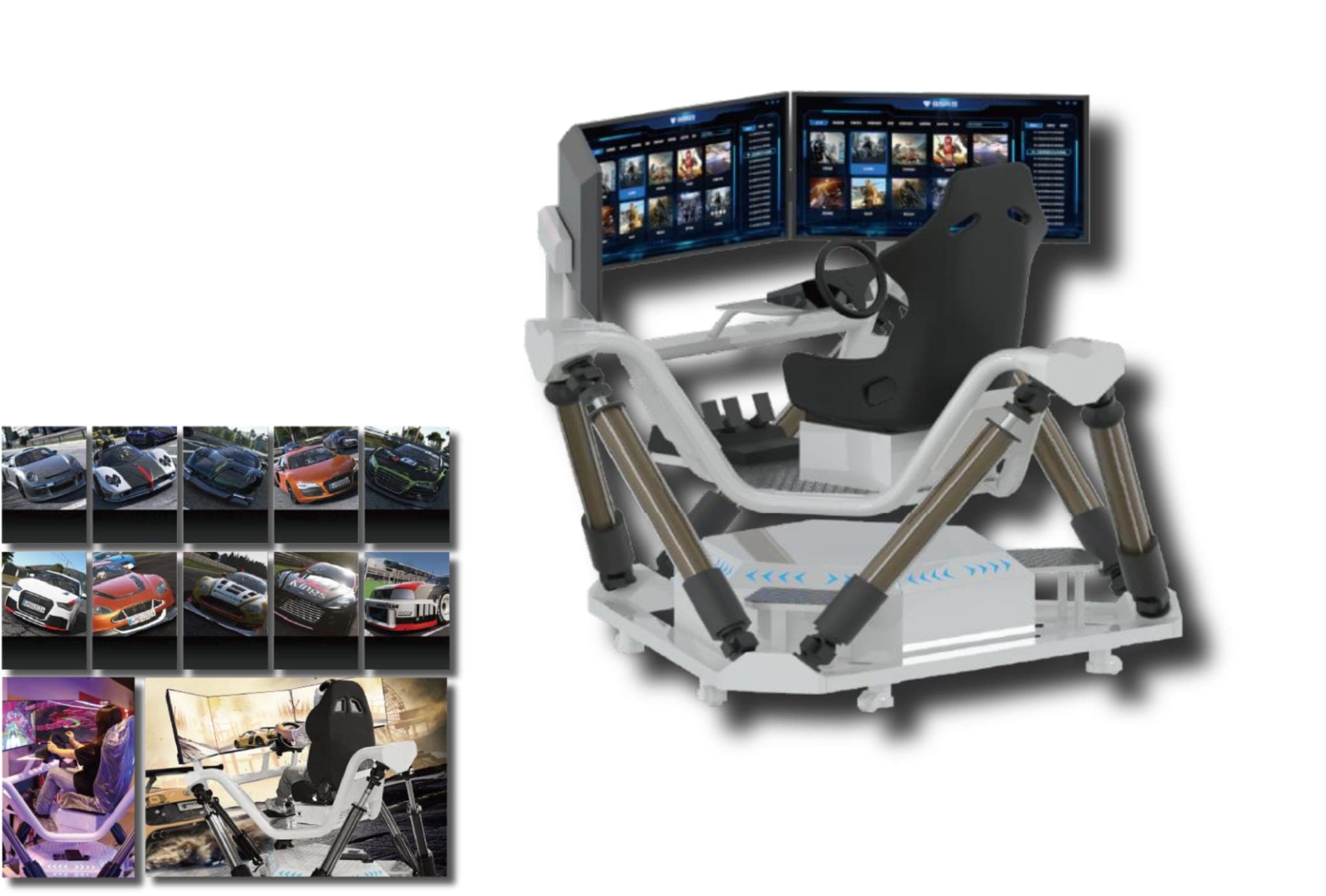 THREE SCREEN RACING CAR